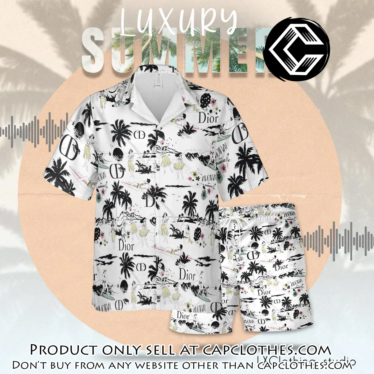 Dior luxury summer hawaiian shorts set lhss1016 cc4600710